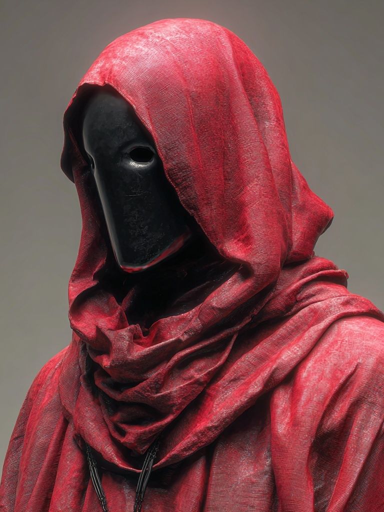 Mysterious Figure in Red — Art Print. poster — fine-art art