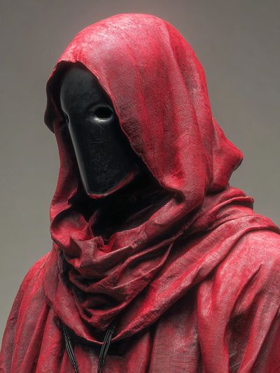 Mysterious Figure in Red — Art Print. poster print