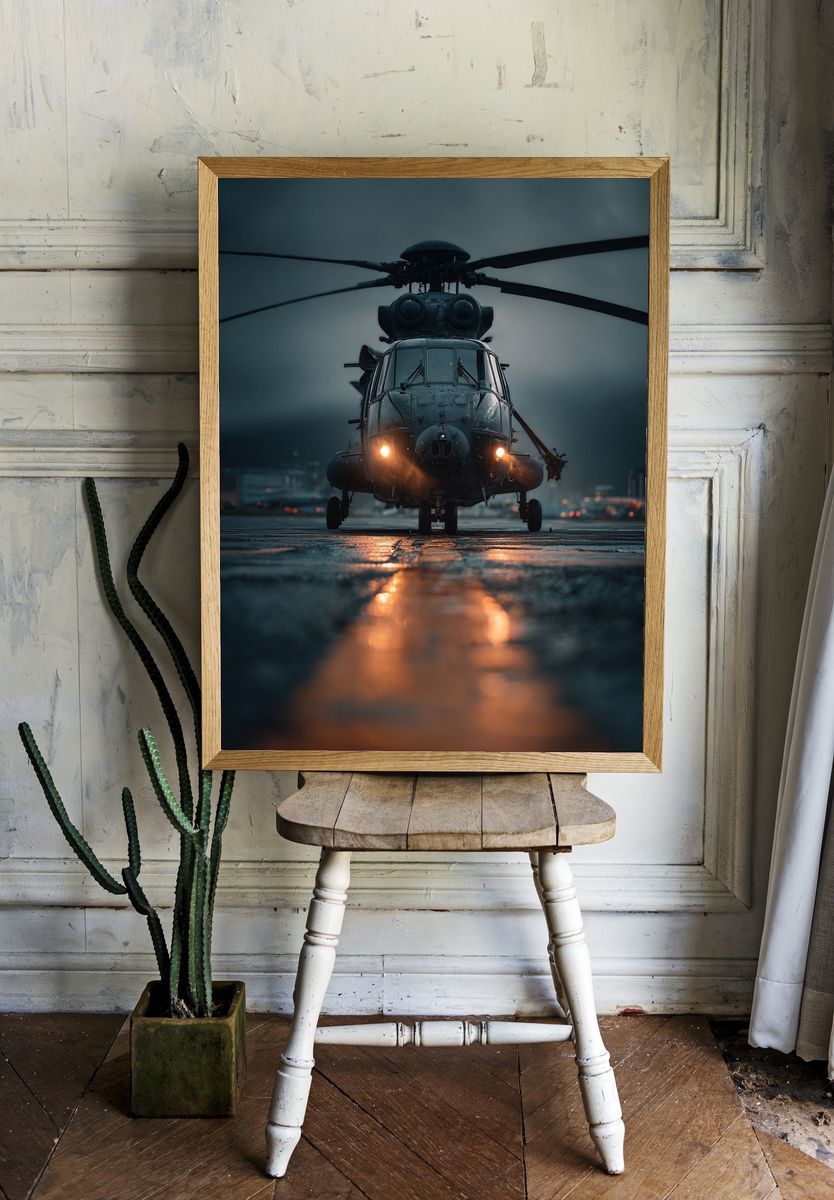 Military Helicopter Landing Poster. — room view 1