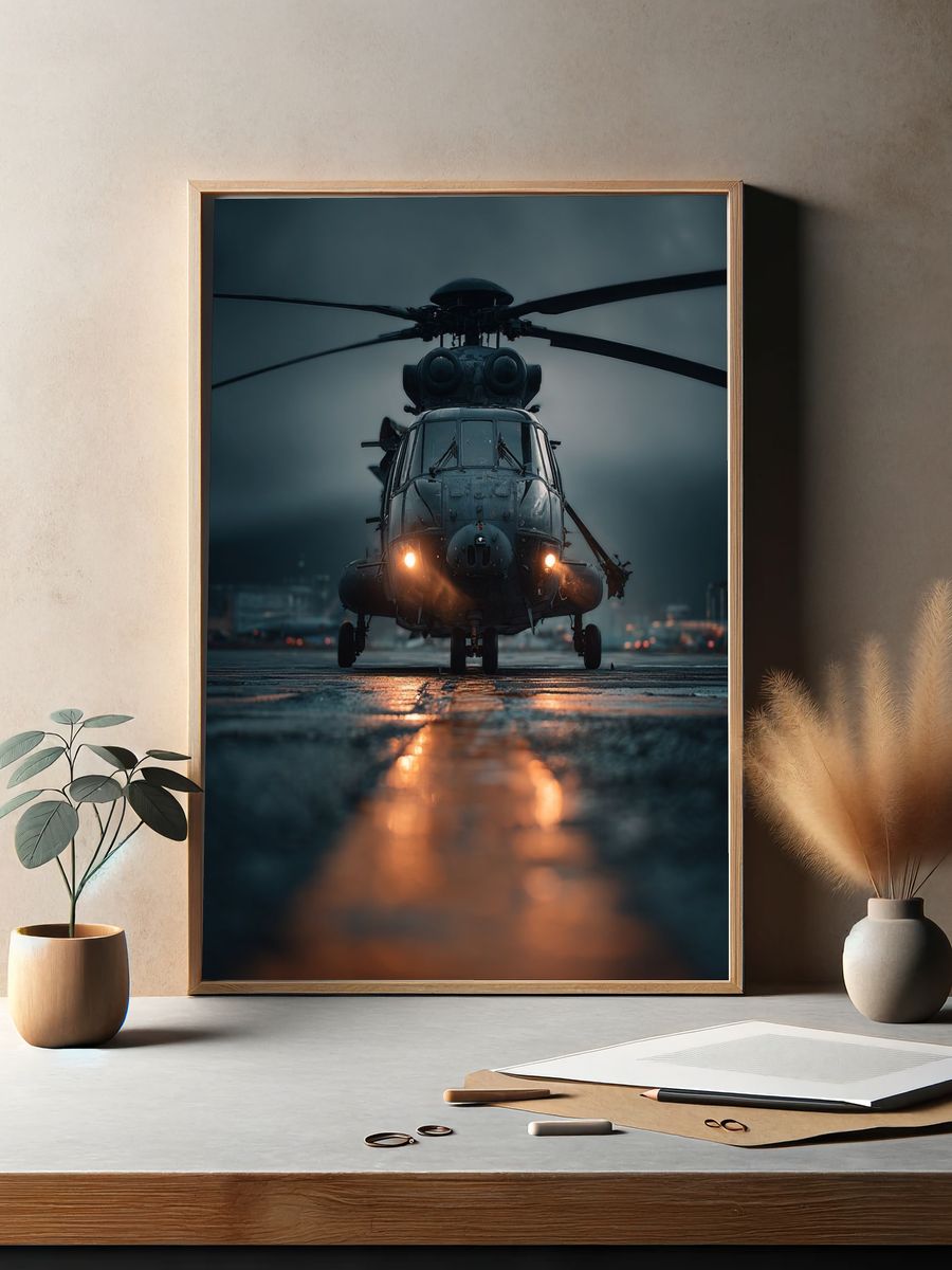 Military Helicopter Landing Poster. — room view 2