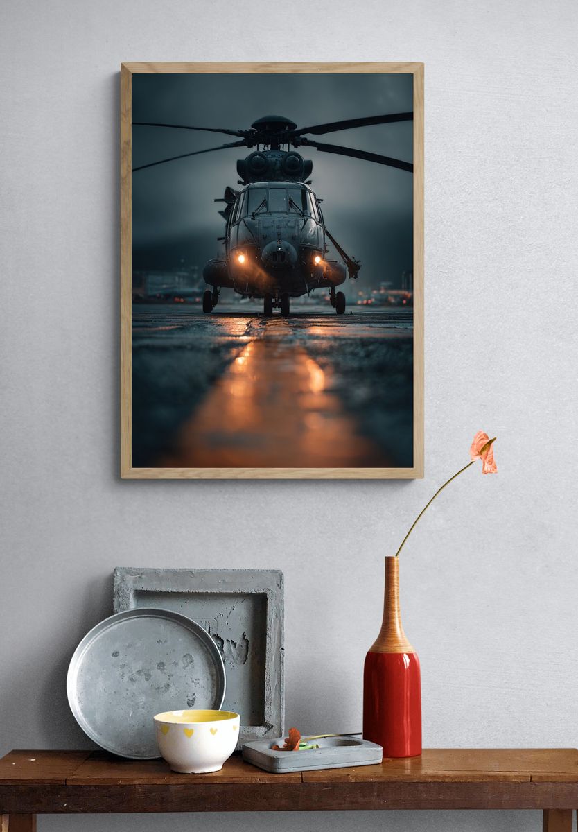 Military Helicopter Landing Poster. — room view 3