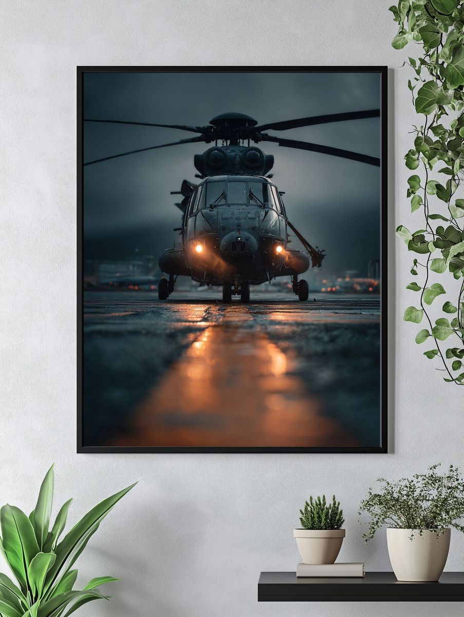 Military Helicopter Landing Poster. — room view 4