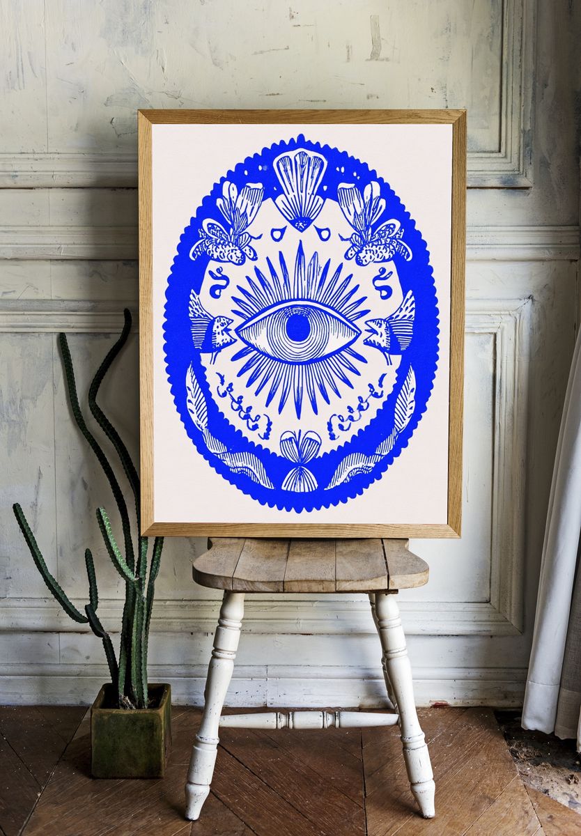 Mystical Eye Illustration Poster. — room view 1