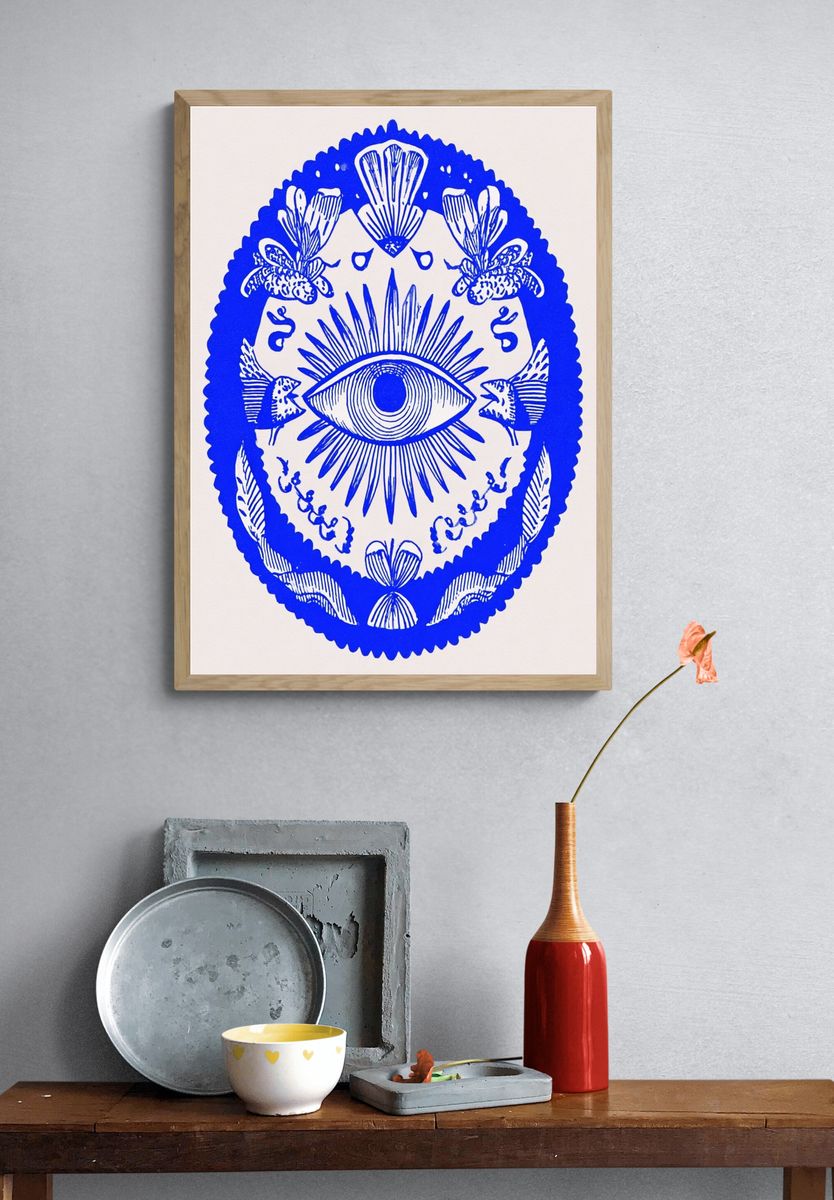 Mystical Eye Illustration Poster. — room view 3