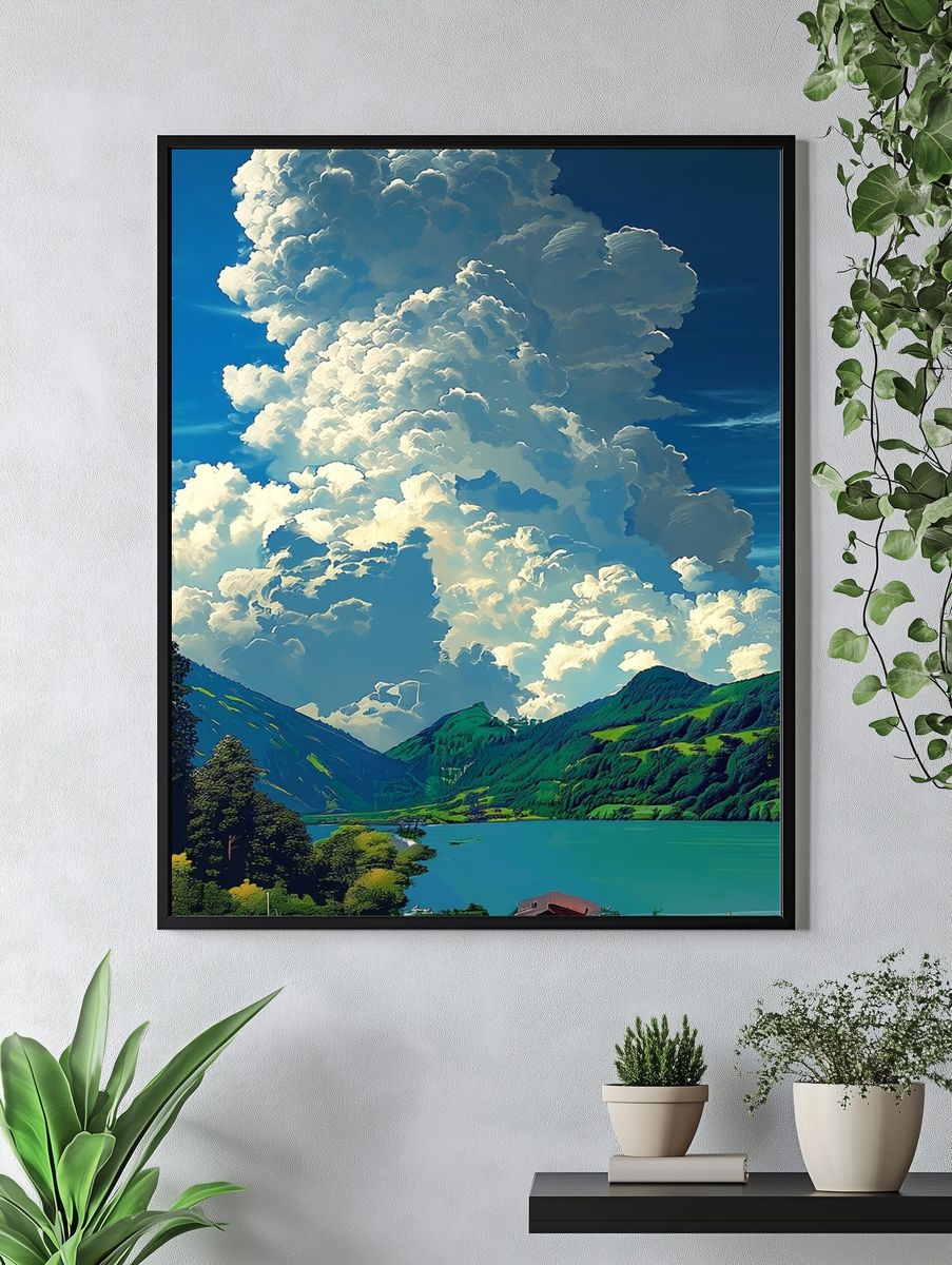 Majestic Mountain Lake — Fine Art Print. — room view 4