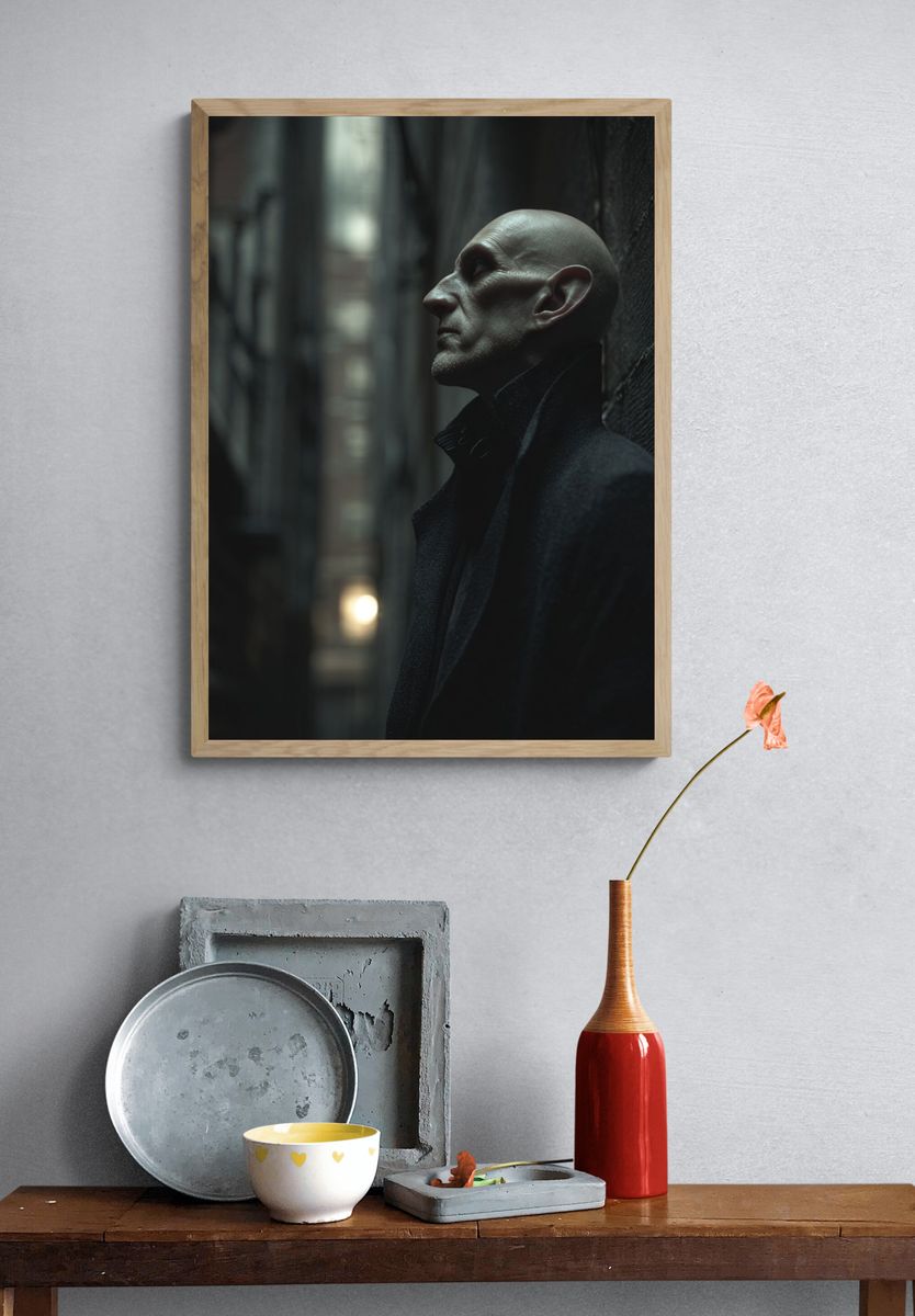 Mysterious Man in Alley — Photography Print. — room view 3