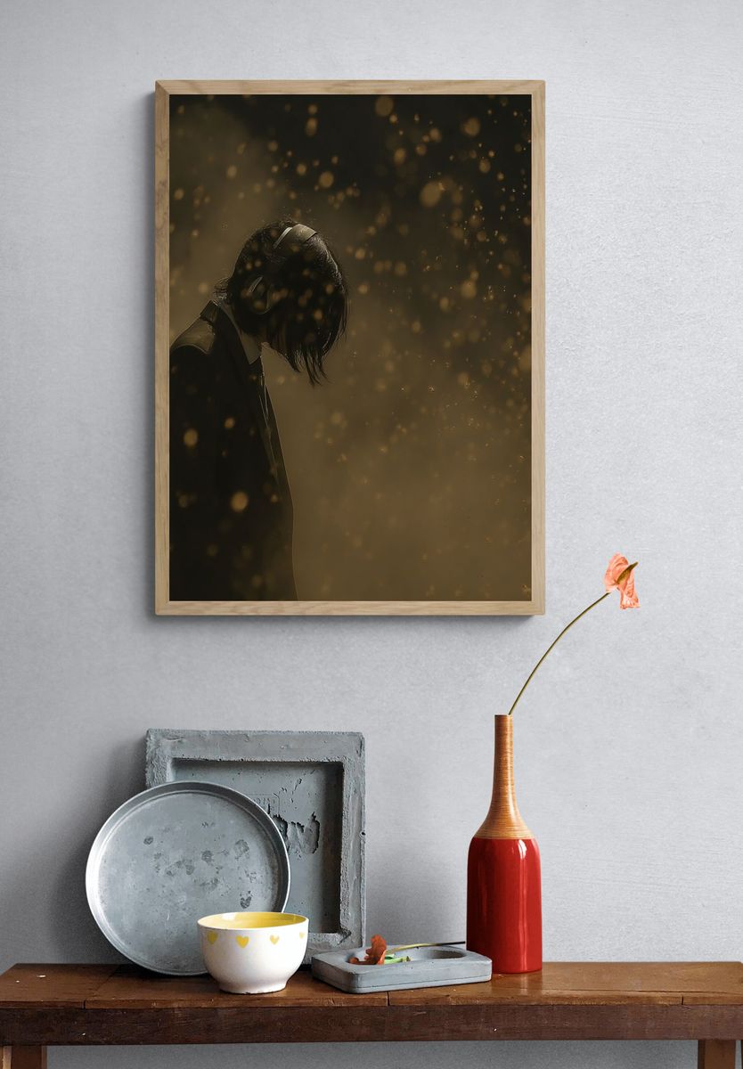 Mysterious Musician — Fine Art Print. — room view 3