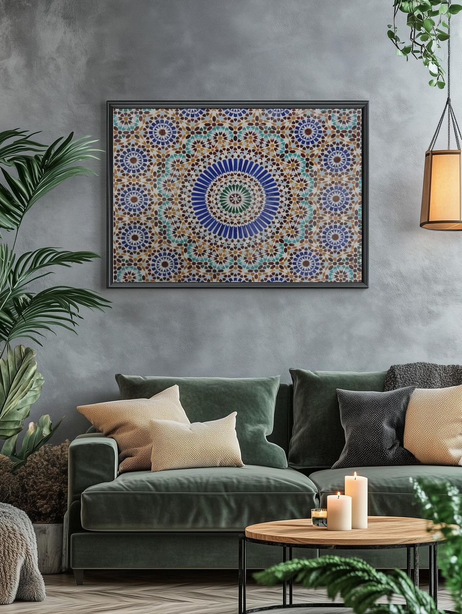 Moroccan Mosaic Pattern Poster. — room view 4