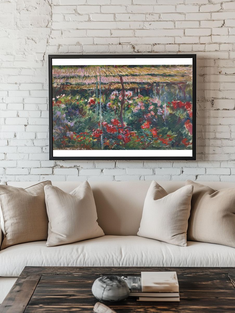 Peony Garden by Claude Monet (1887) — Art Print. — room view 1