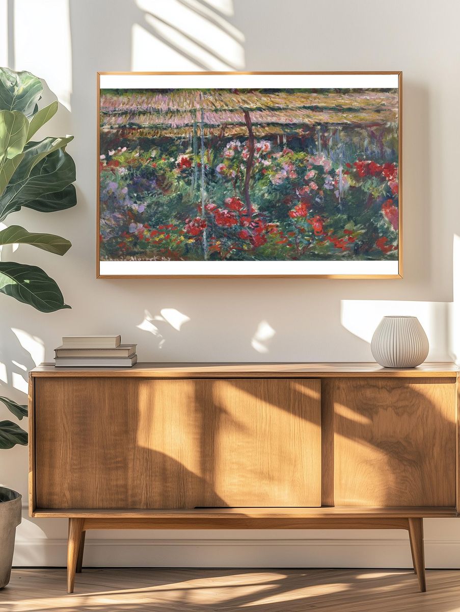 Peony Garden by Claude Monet (1887) — Art Print. — room view 3
