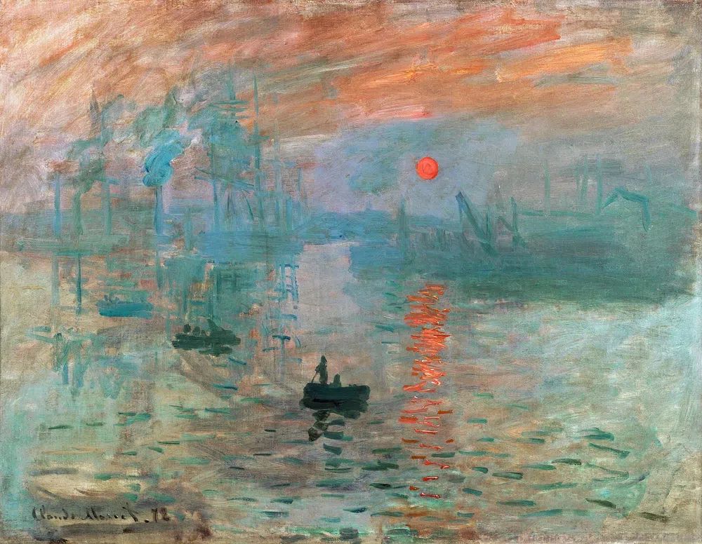 Claude Monet's Impression, Sunrise (1872) famous painting — Art Print. poster detail