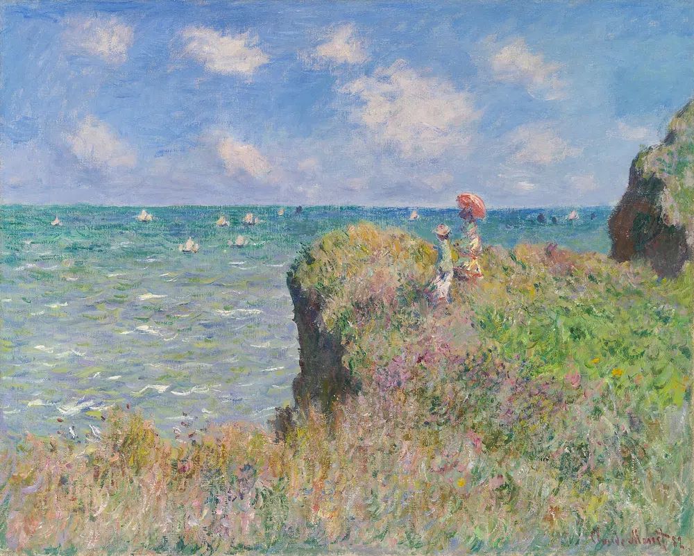 Cliff Walk at Pourville by Claude Monet (1882) — Art Print. poster — fine-art art