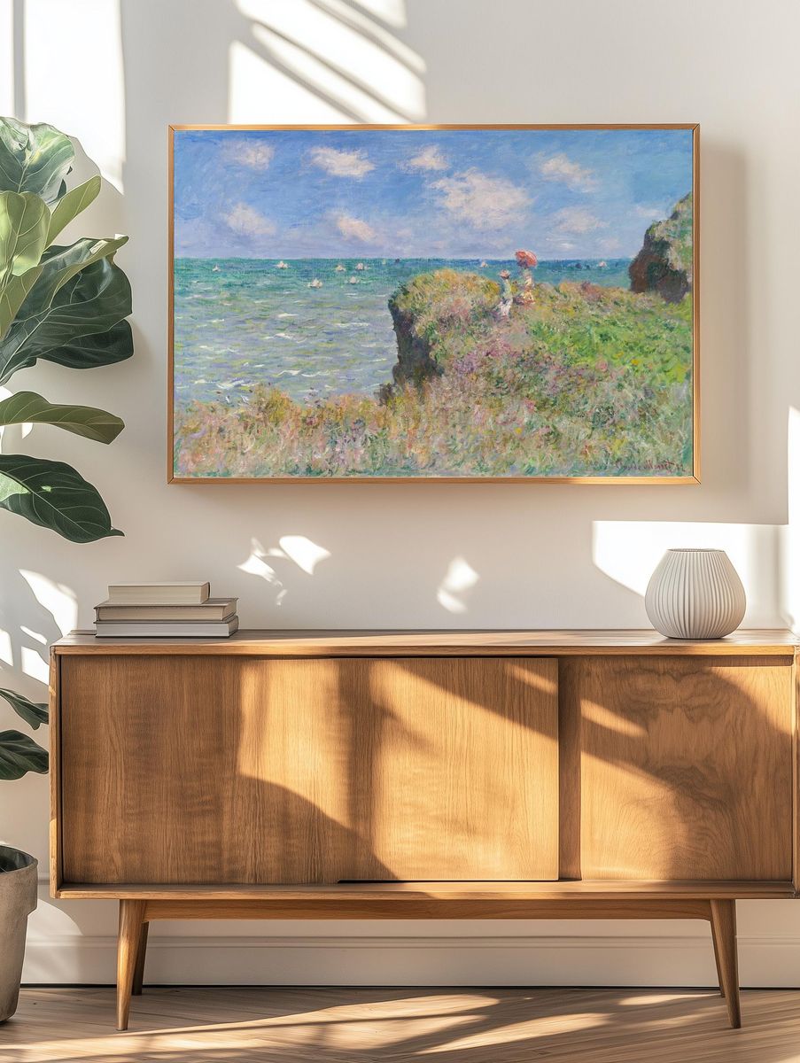 Cliff Walk at Pourville by Claude Monet (1882) — Art Print. — room view 3
