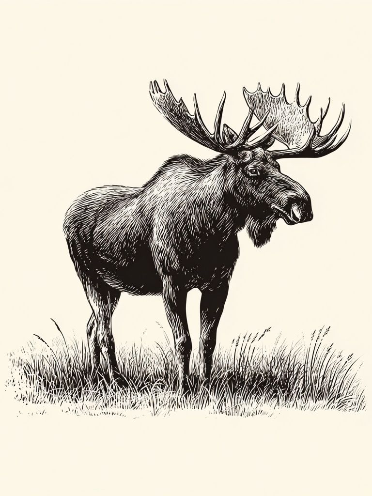 Moose Illustration Poster. poster — animals art