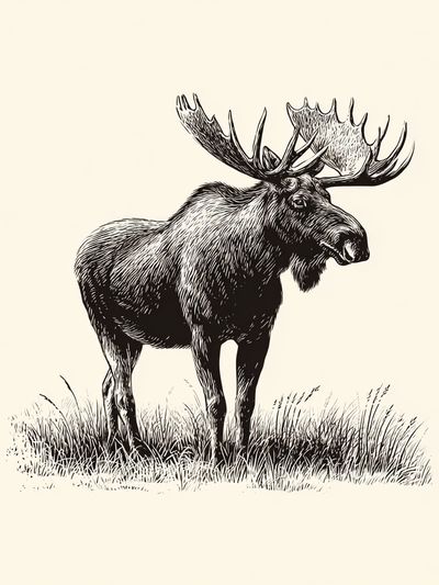 Moose Illustration Poster. poster print
