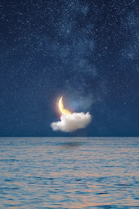Moonlit Ocean — Surreal Print. poster detail