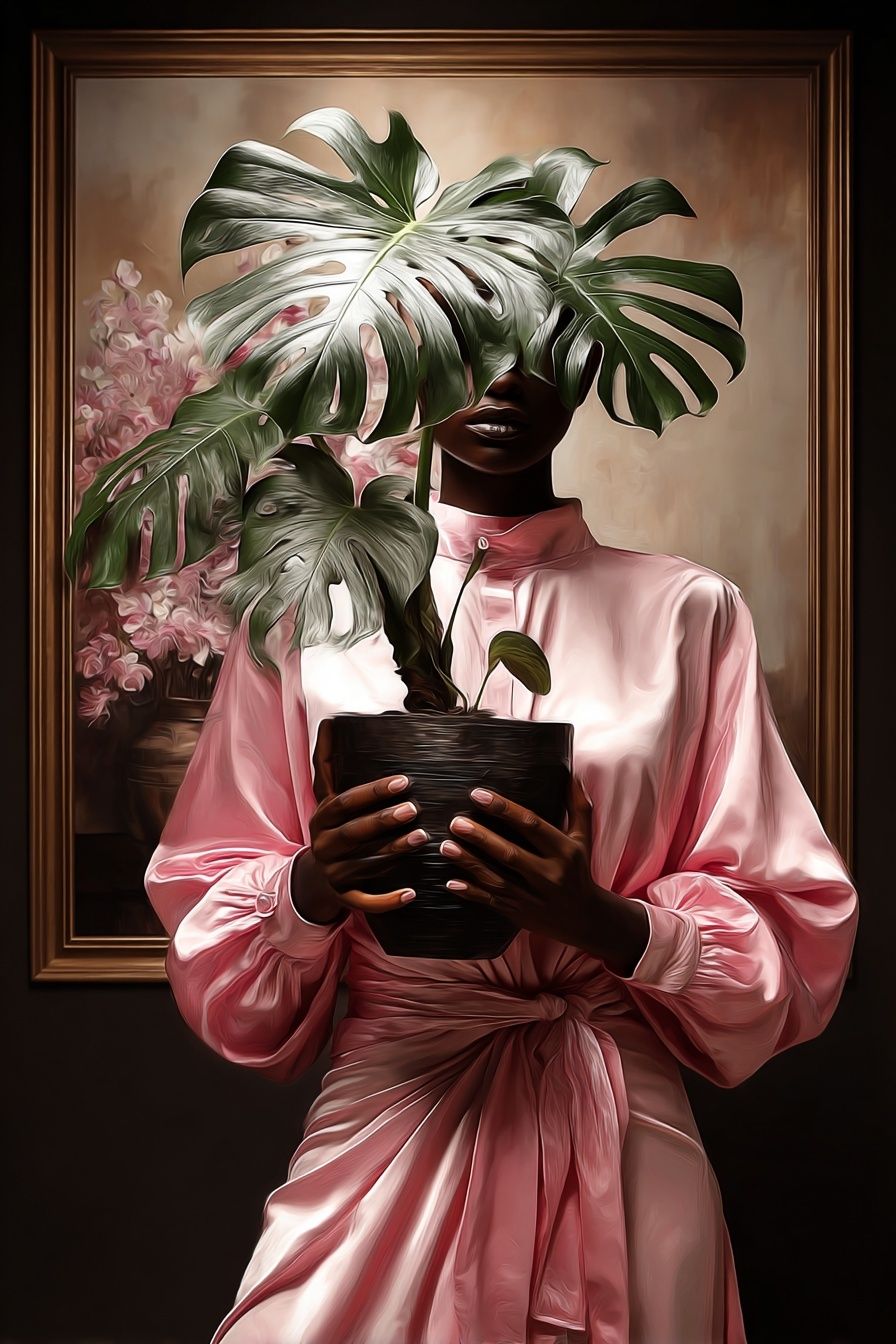 Monstera Portrait Illustration Poster. poster — illustration art