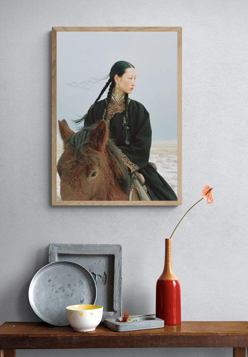 Mongolian Rider Portrait Print. — room view 3