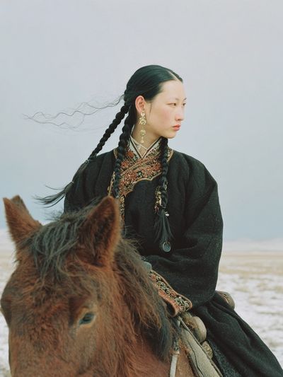 Mongolian Rider Portrait Print. poster print