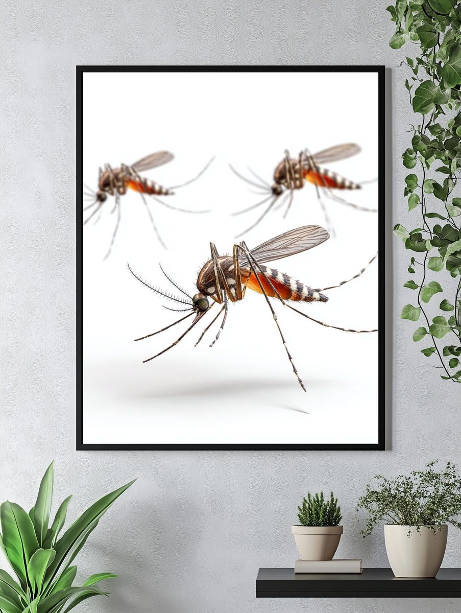 Mosquito Study Illustration Poster. — room view 4
