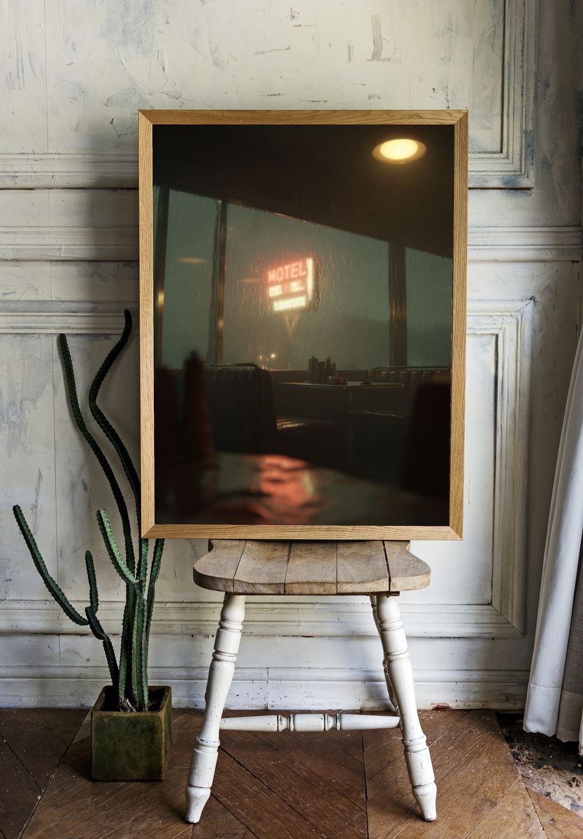 Motel Rainy Night — Photography Print. — room view 1