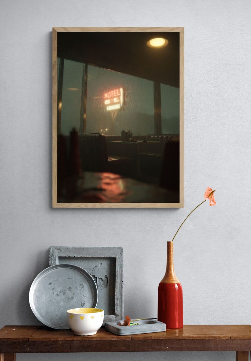 Motel Rainy Night — Photography Print. — room view 3