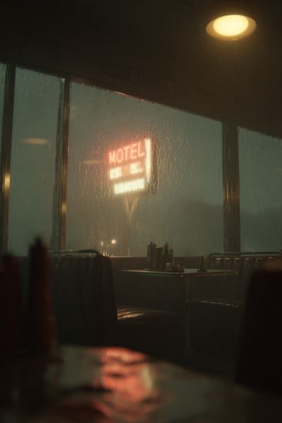 Motel Rainy Night — Photography Print. poster print