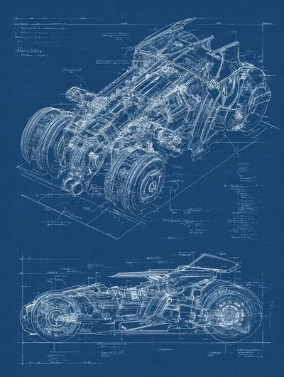 Futuristic Motorcycle Blueprint Poster. poster print