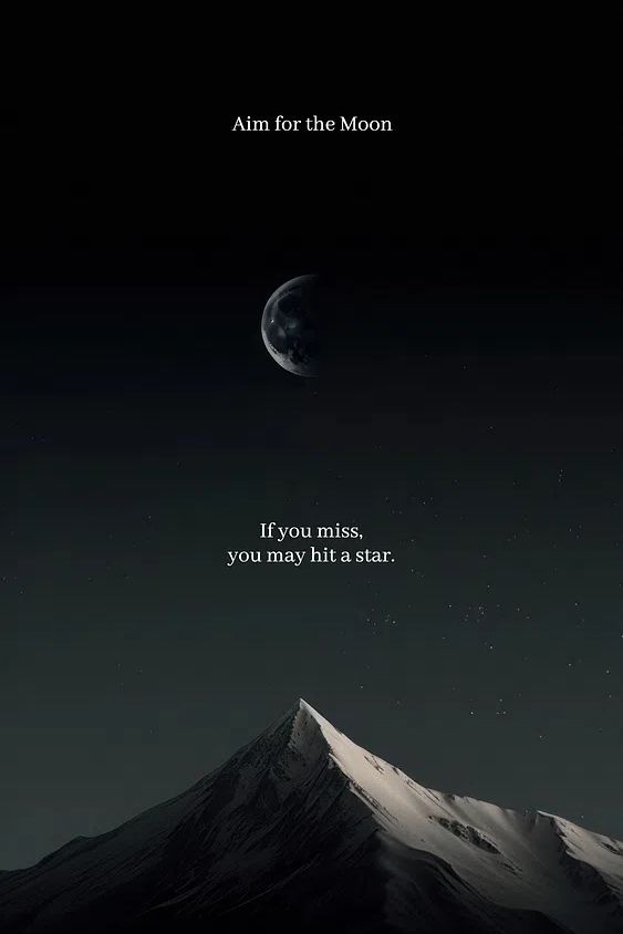 Aim for the Moon — Motivational Print. poster detail