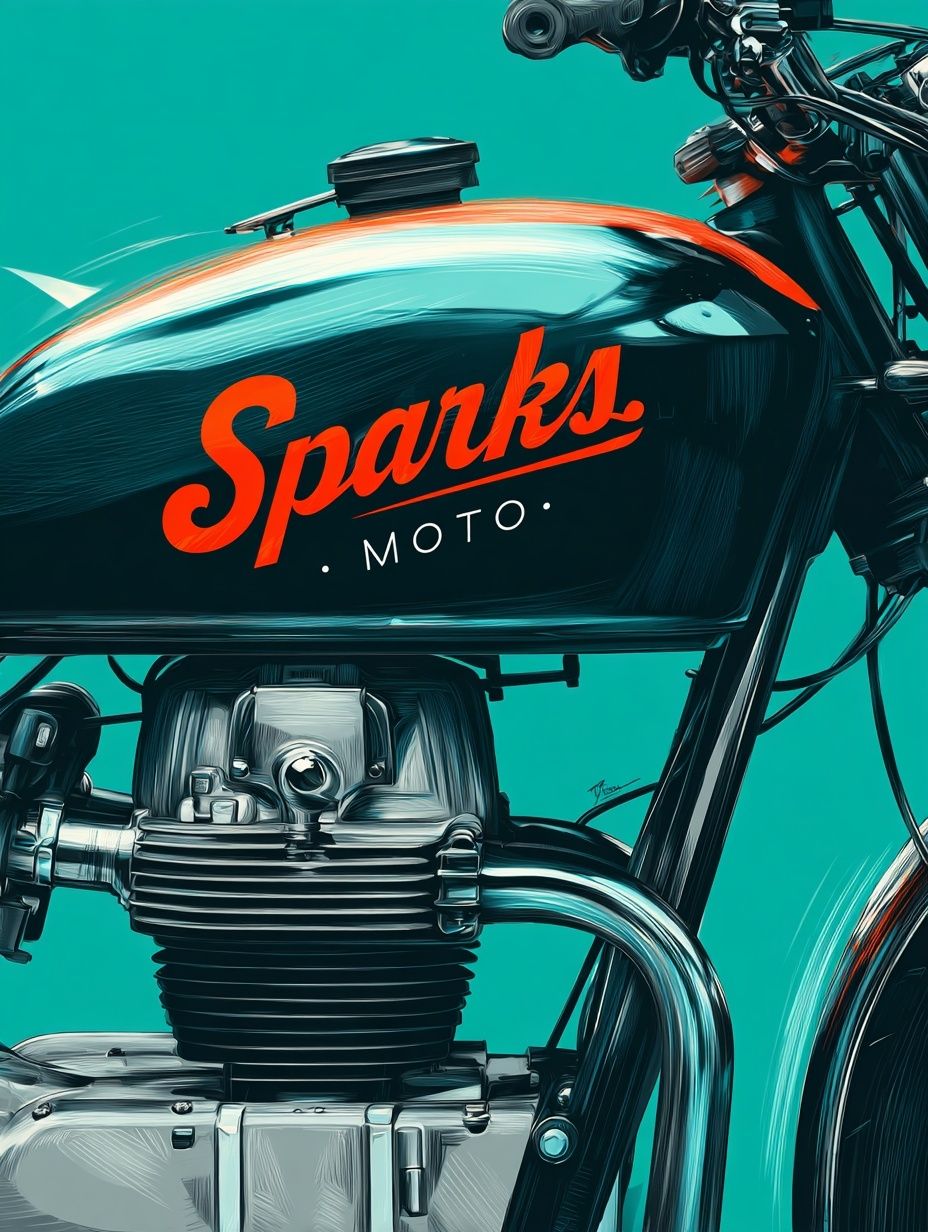 Sparks Moto Poster. poster — illustration art