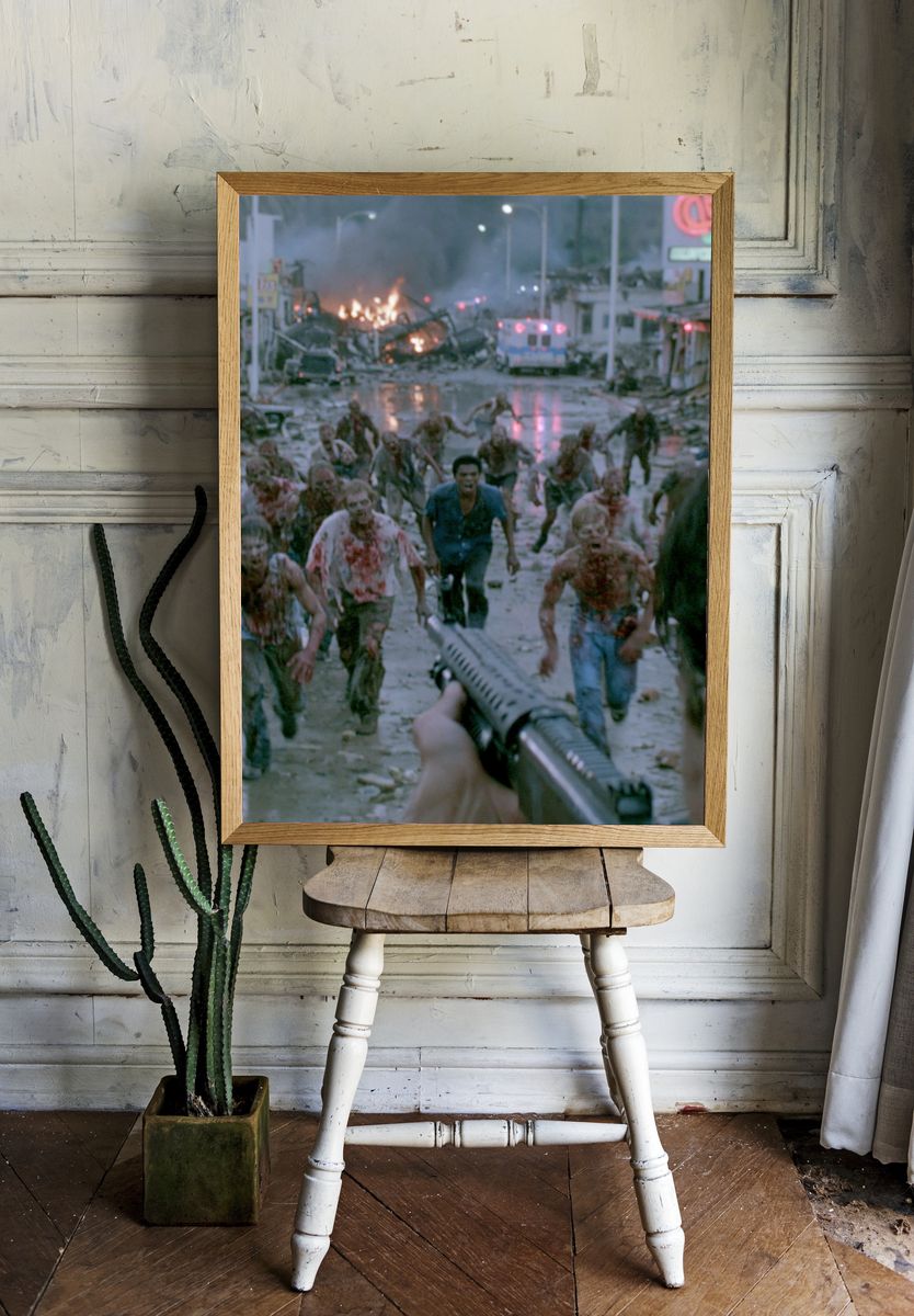 Zombie Apocalypse Street Scene Print. — room view 1