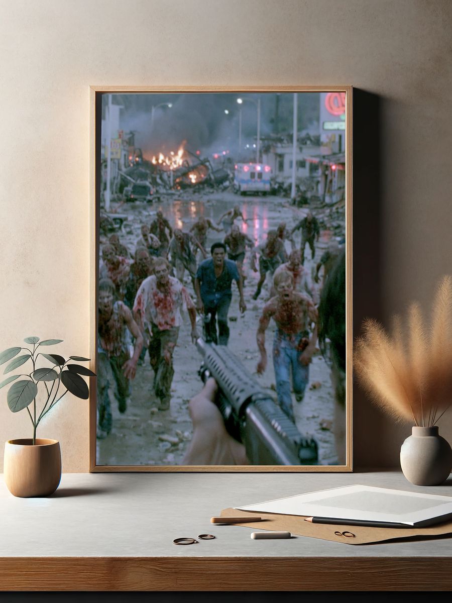 Zombie Apocalypse Street Scene Print. — room view 2