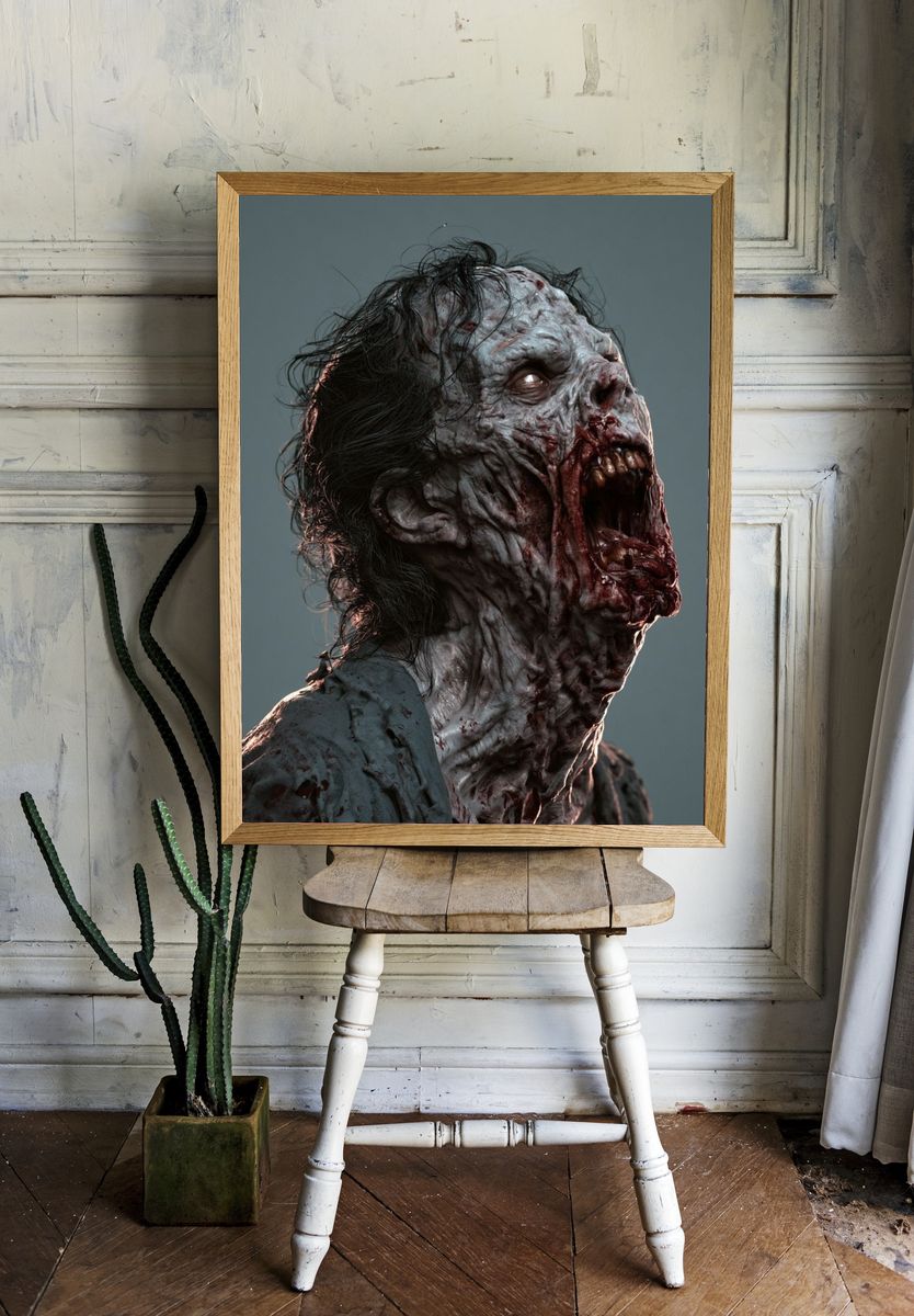Zombie Horror Portrait Poster. room preview