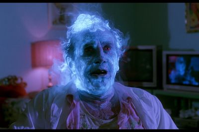 Ghostly Blue Portrait Horror Print. poster