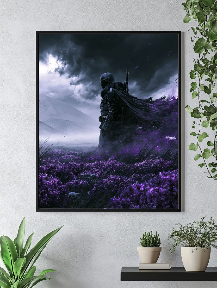 Mandalorian in Purple Fields Poster. — room view 4