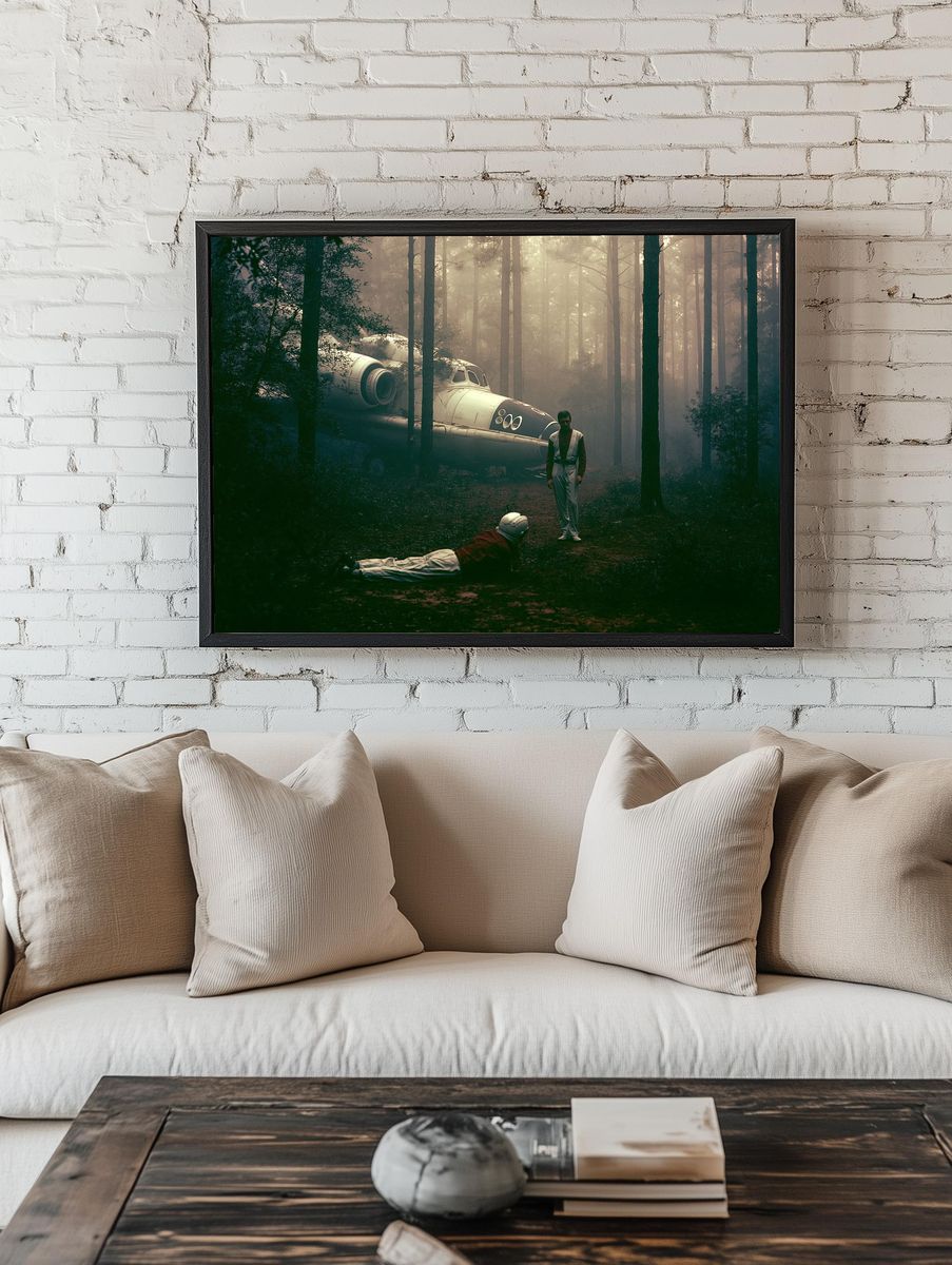 Forest Sci-Fi Crash Scene Poster. — room view 1
