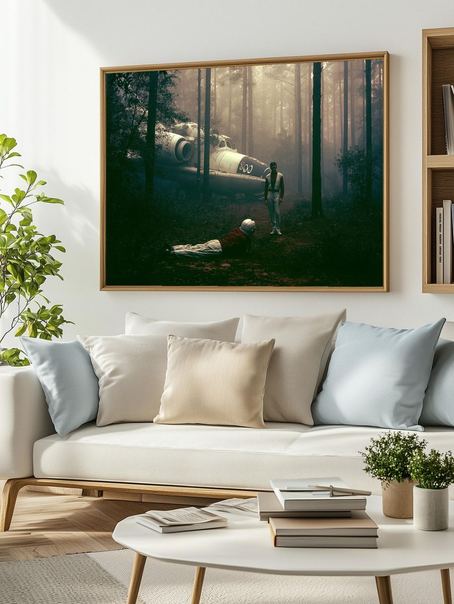 Forest Sci-Fi Crash Scene Poster. — room view 2