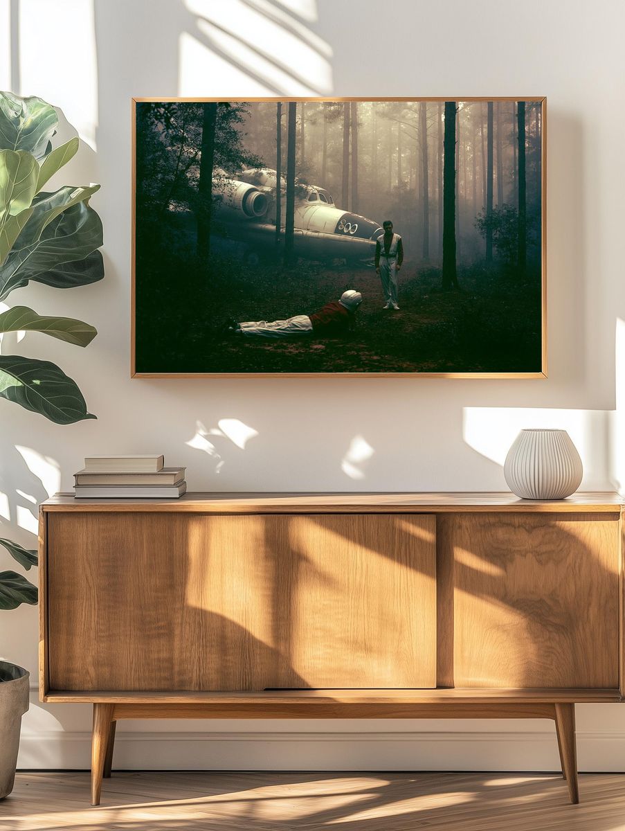 Forest Sci-Fi Crash Scene Poster. — room view 3