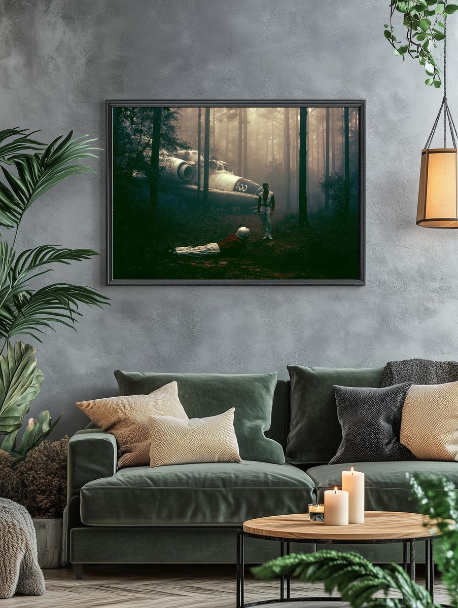 Forest Sci-Fi Crash Scene Poster. — room view 4
