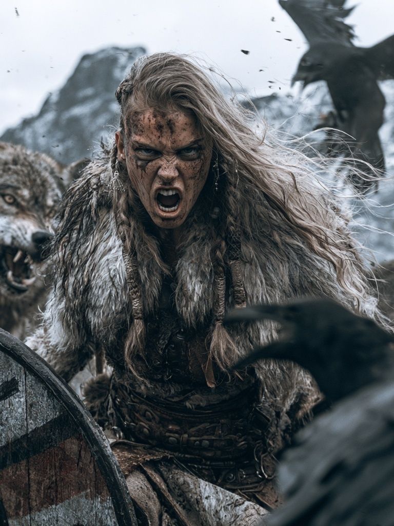 Viking Warrior Battle Scene Poster. poster — movies art