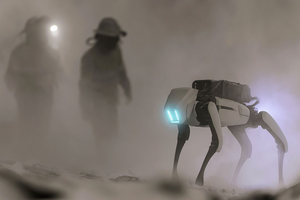 Foggy Sci-Fi Robot Patrol Poster. poster — movies art