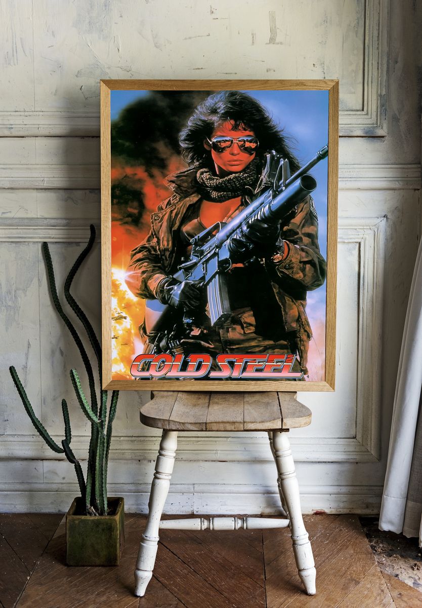 Cold Steel Action Movie Poster. room preview
