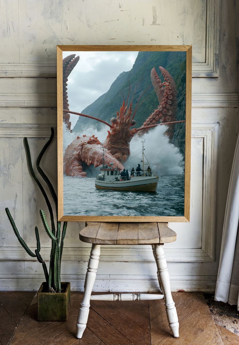Giant Octopus Attack Poster. room preview