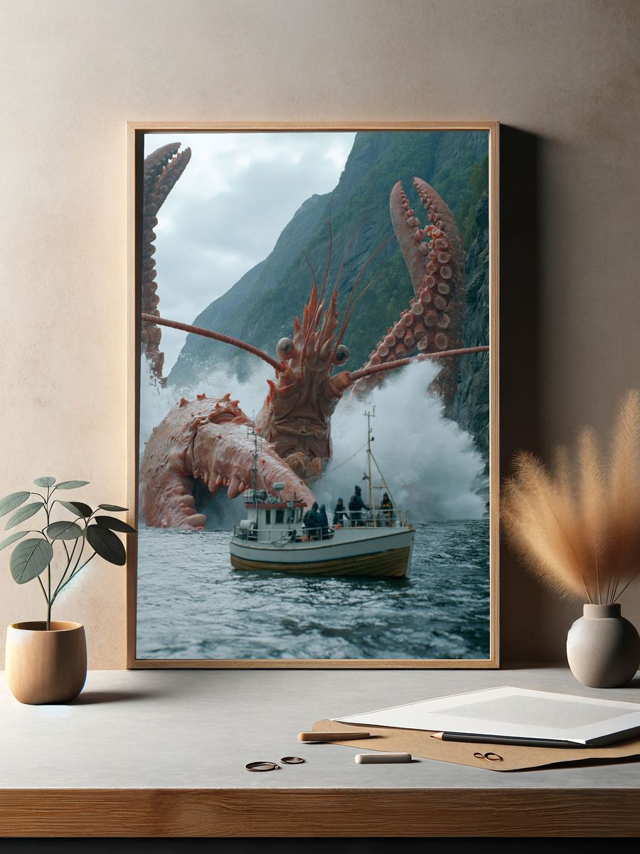 Giant Octopus Attack Poster. — room view 2