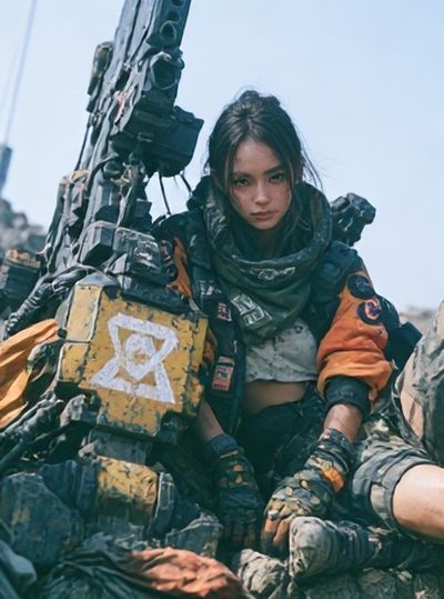 Post-Apocalyptic Warrior Portrait Poster.