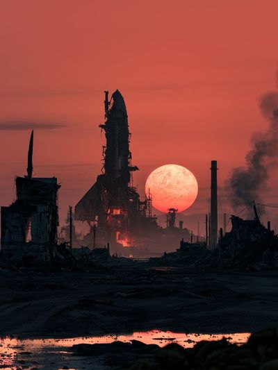 Dystopian Rocket Launch Poster. poster