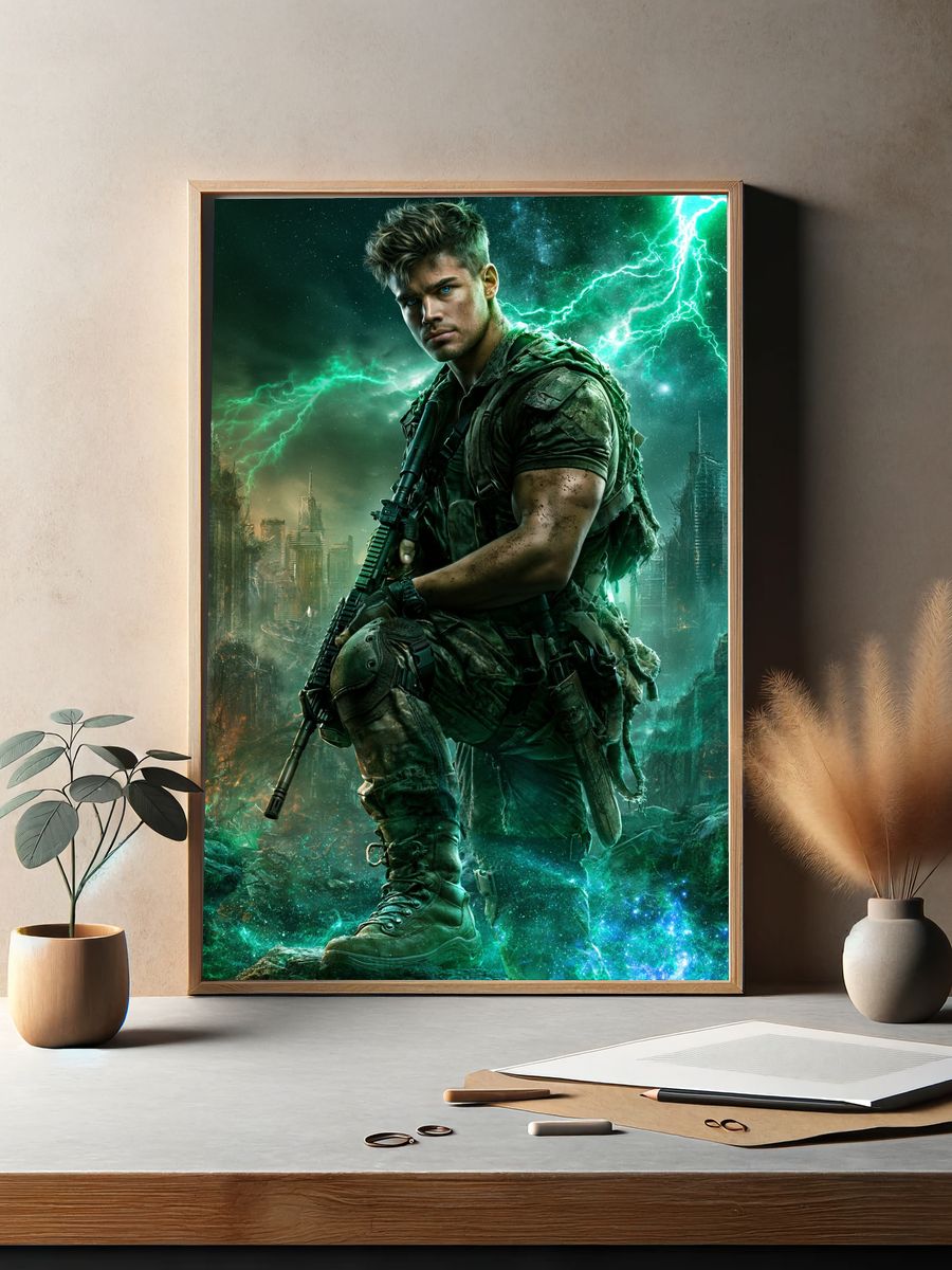 Cyber Soldier Sci-Fi Poster. — room view 2