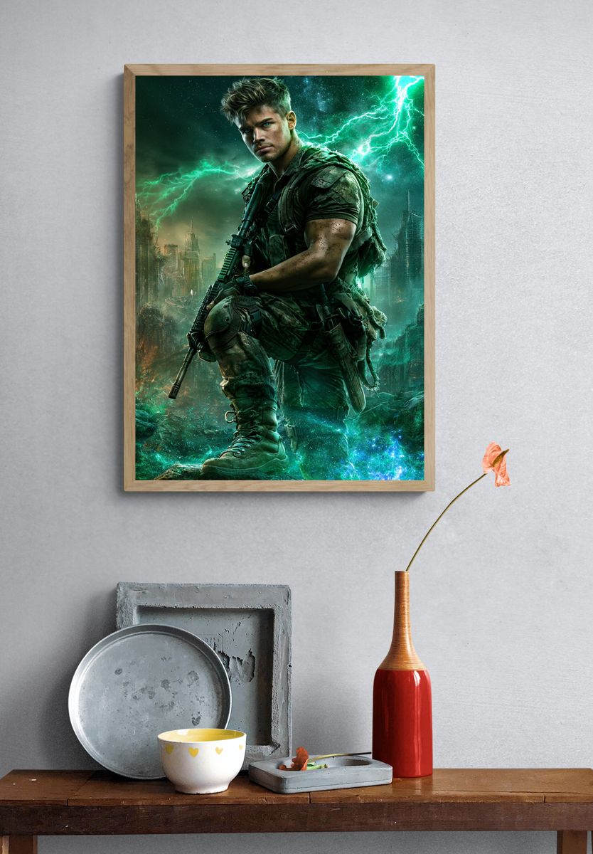 Cyber Soldier Sci-Fi Poster. — room view 3