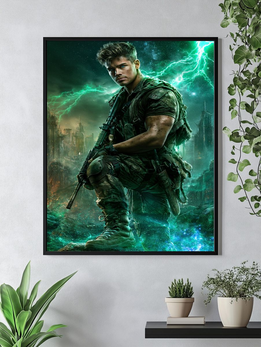 Cyber Soldier Sci-Fi Poster. — room view 4