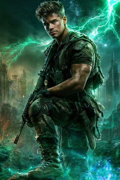 Cyber Soldier Sci-Fi Poster.